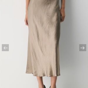 Aritzia Beige Midi Skirt